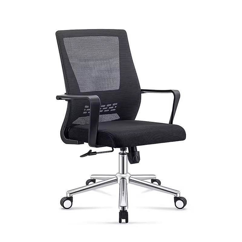 Low Back Mesh Office Chair, Chrome Base, Black - DAN 9001