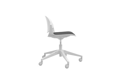 White Frame Fabric Chair with Gaslift Base – HY-833A