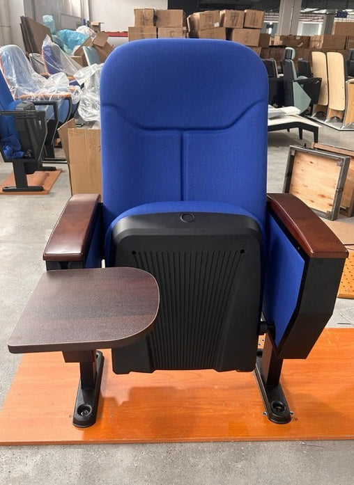 Auditorium Chair with Writing Tablet & Wooden Armrest – SH-1205C