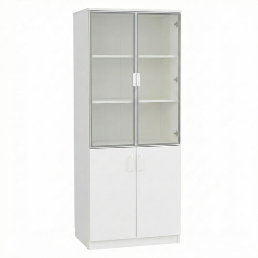 White Glass Upper Door File Cabinet in Dubai – TSG-61WH