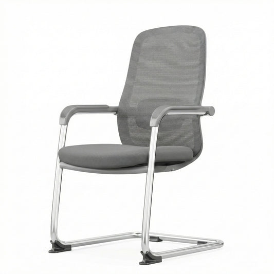 Ergonomic Breathable Mesh Visitor Chair, Chrome Sled Base, Black - DAN 202