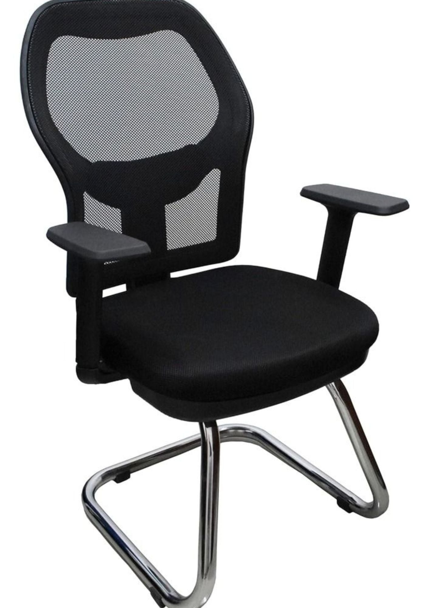 Medium Back Office Chair with 2D Armrest & Chrome Bow Leg – HC-096C