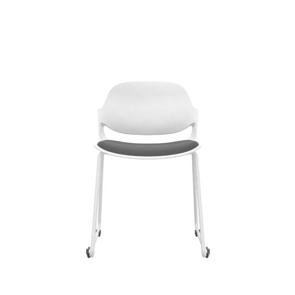 White Frame Fabric Chair with Painted Leg – HY-833C