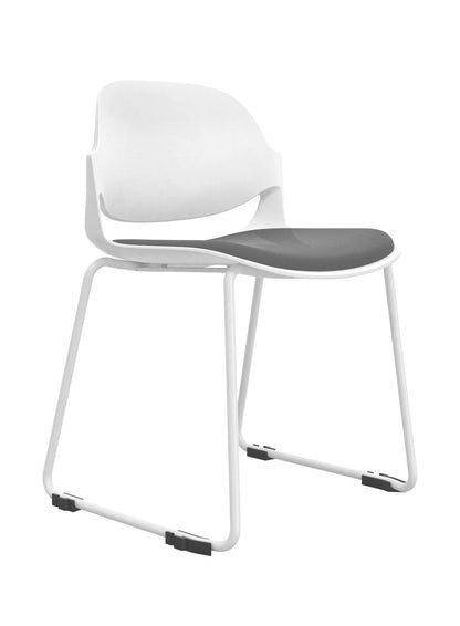 White Frame Fabric Chair with Painted Leg – HY-833C