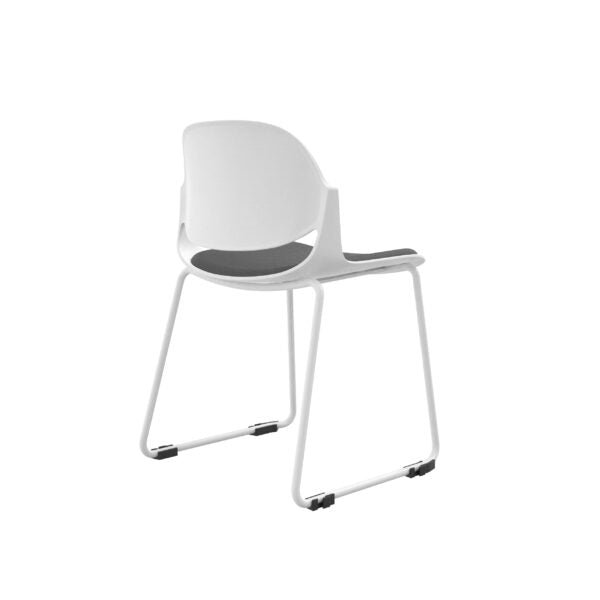 White Frame Fabric Chair with Painted Leg – HY-833C