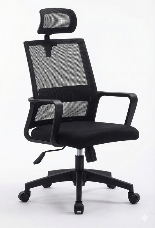 Medium Back Office Chair, Headrest, Chrome Base - DAN 5004