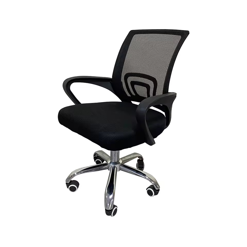 Low Back Mesh Office Chair, Chrome Base, Black - DAN 508