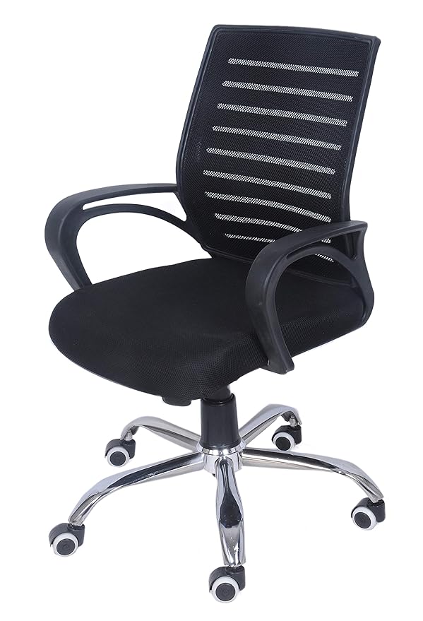 Low Back Mesh Office Chair, Chrome Base, Black - DAN 7823