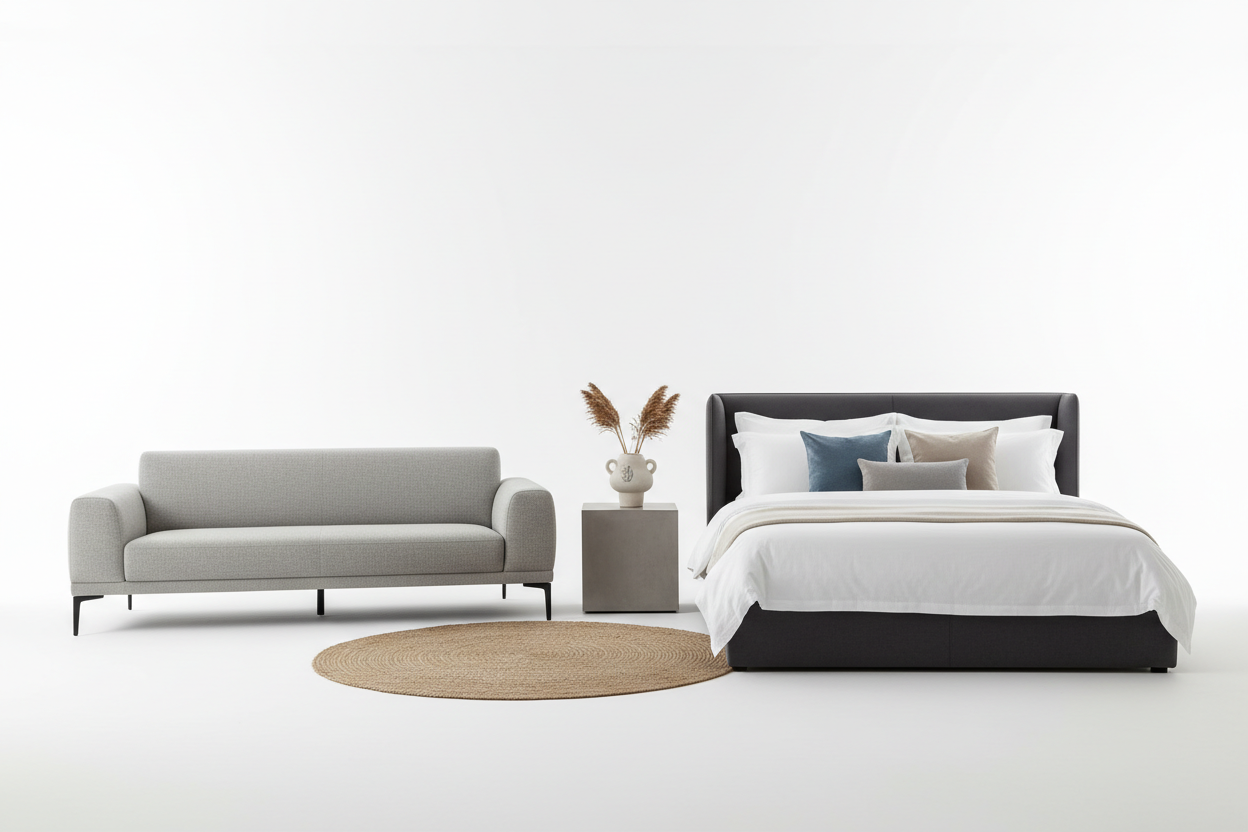 Home Decor like sofa, bed, etc with white background i don't want wide image that's not fit in the middle